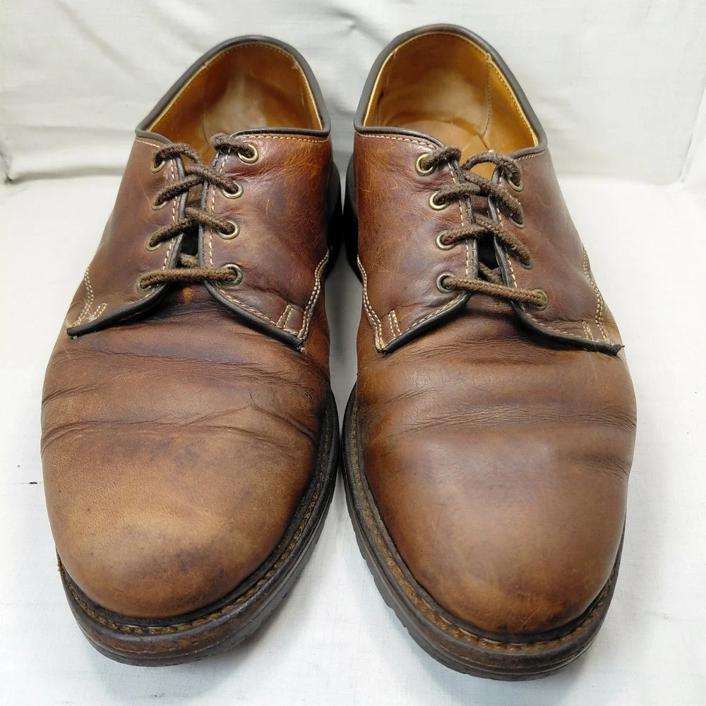 Allen Edmonds Fulton Mens 8.5 D Brown Leather Plain Toe Derby Shoes 6221 USA